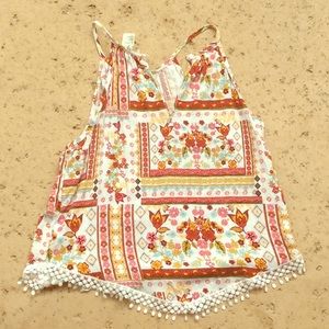 Flowery and patterned tank top